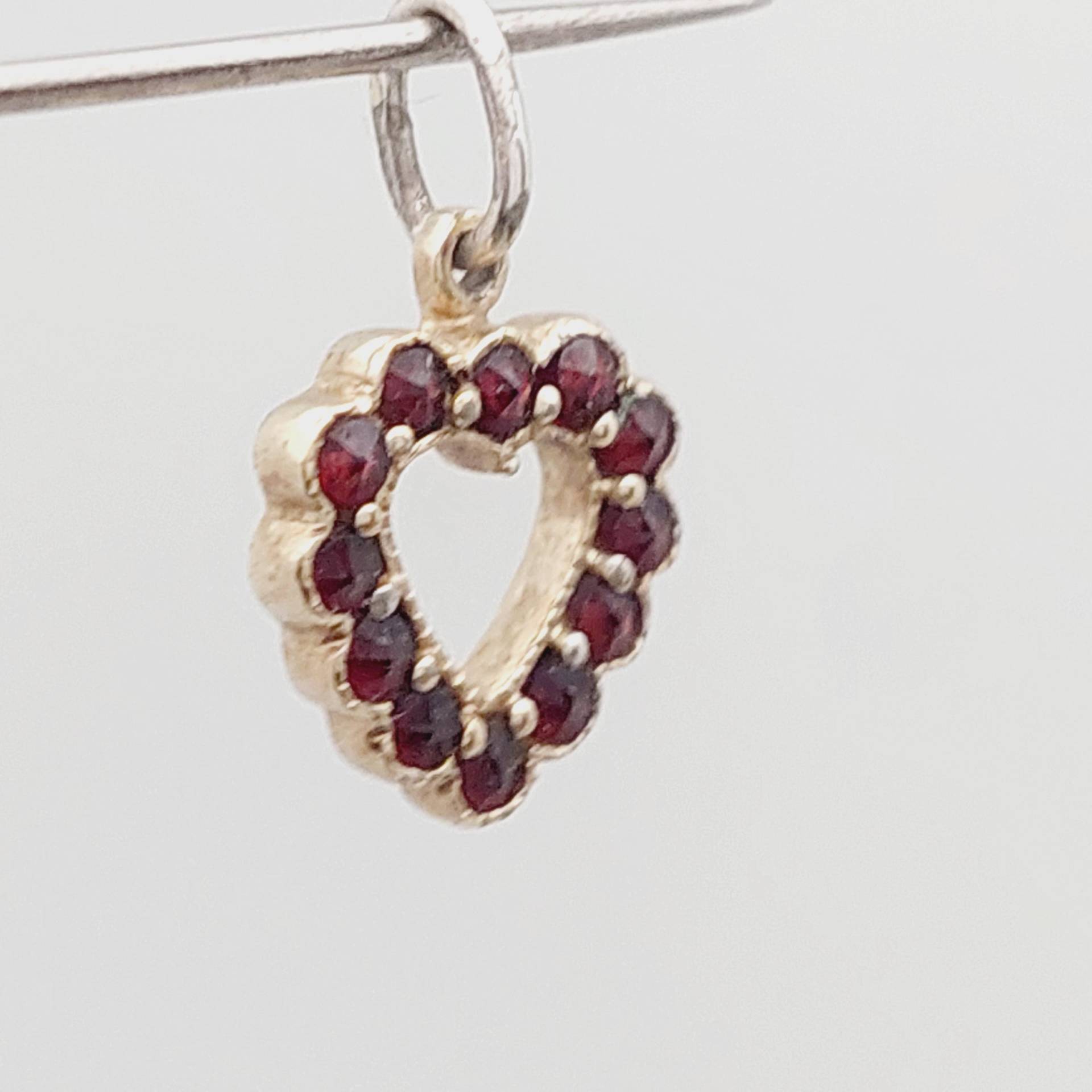 Antiker 925Er Silber Jugendstil Anhänger Granat Schmuck Herz von SchmuckparadiesShop