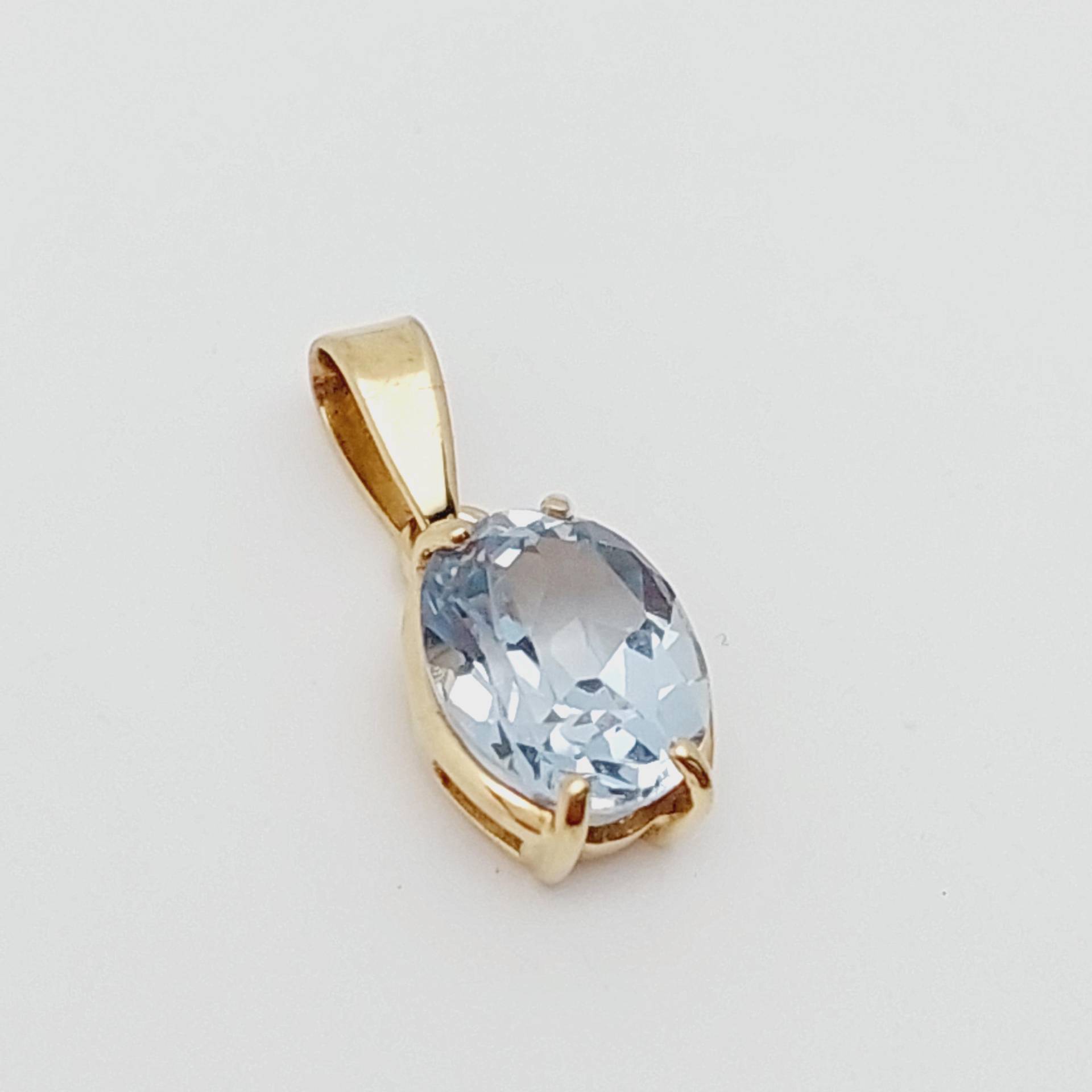 Antiker Anhänger 333 8 K Echt Gold Mit Blauem Geschliffenen Stein von SchmuckparadiesShop