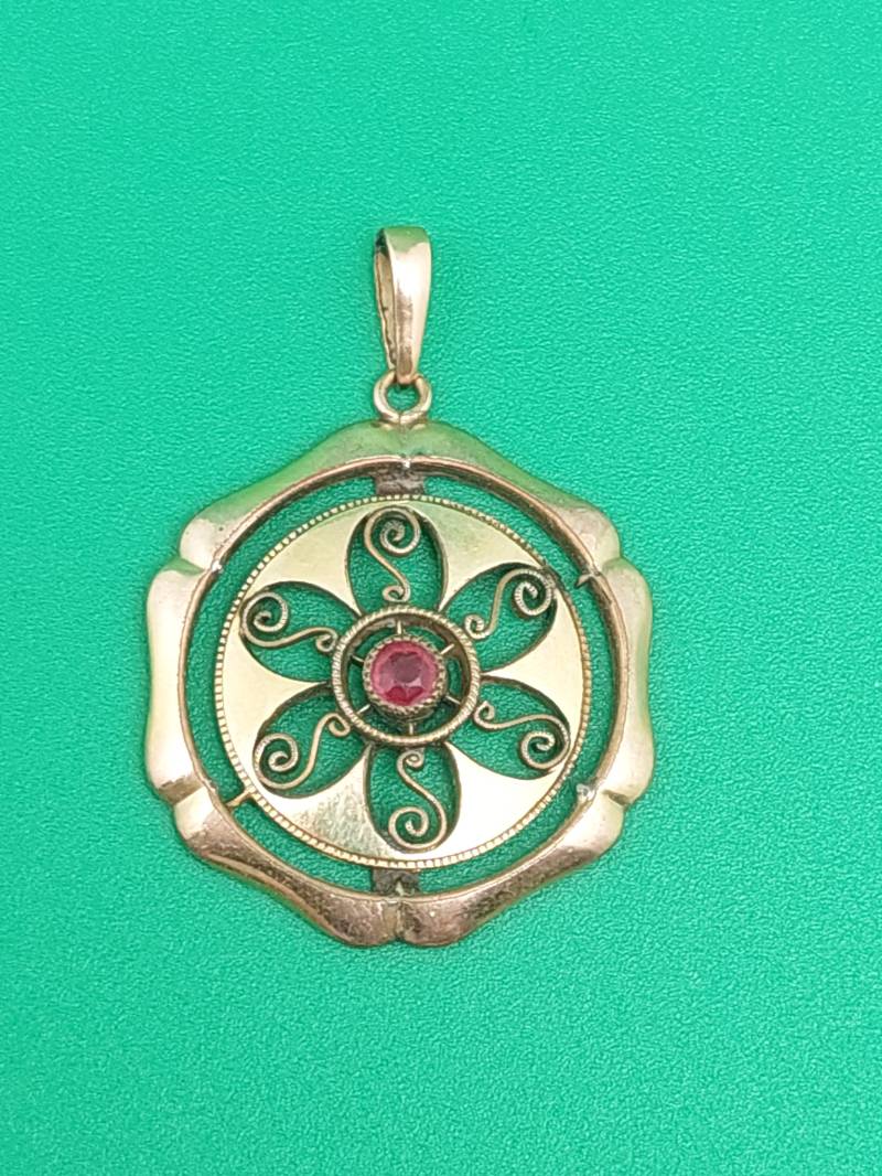 Antiker Anhänger Double Granat Jugendstil 1900Er Vintage Damen Schmuck Mit Granatstein von SchmuckparadiesShop