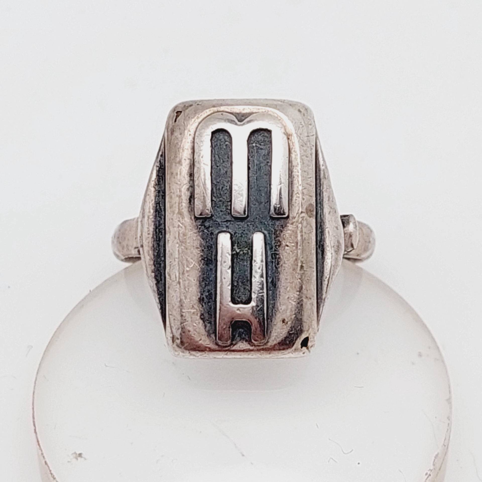 Antiker Herren Siegelring Hw Wh Antiker Herrenring 935Er Silber Gr 12 Us 6 von SchmuckparadiesShop