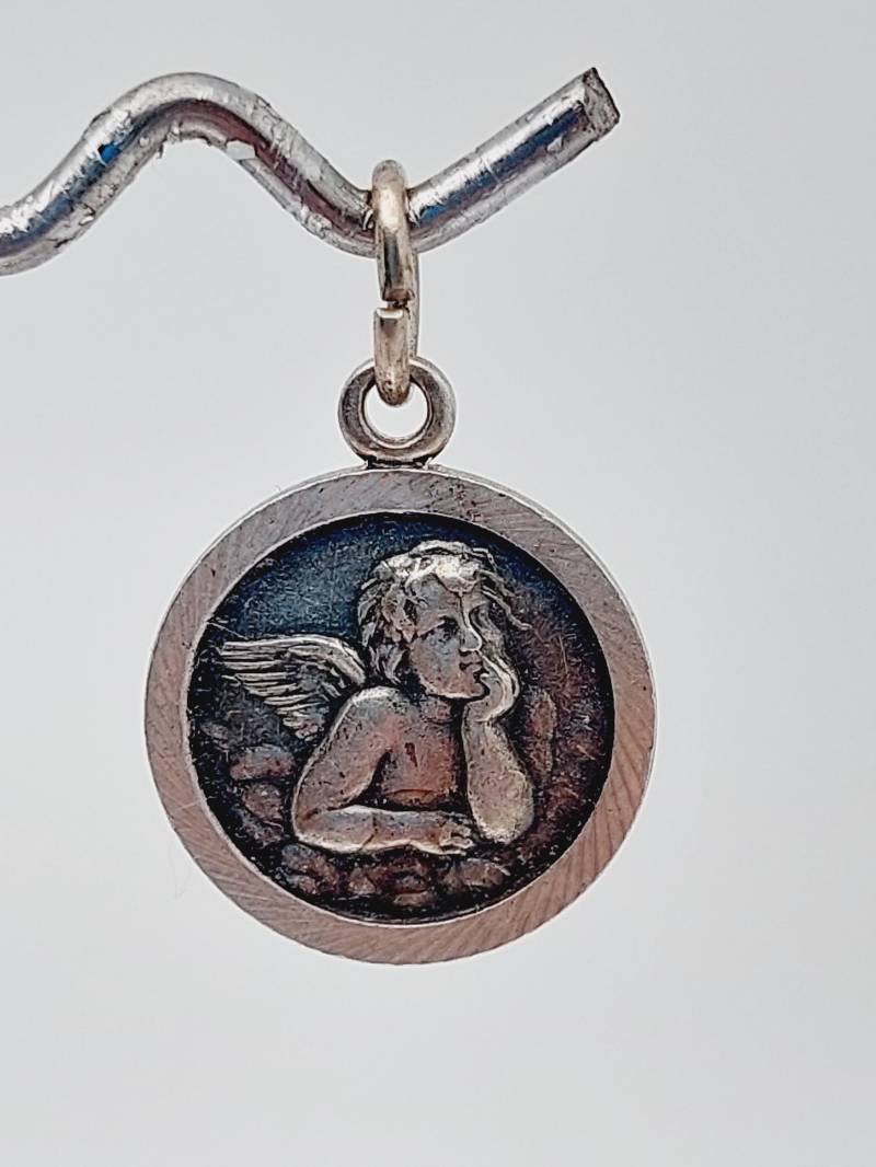 Antiker Jugendstil Anhänger Engel 835Er Silber Glücksbringer von SchmuckparadiesShop