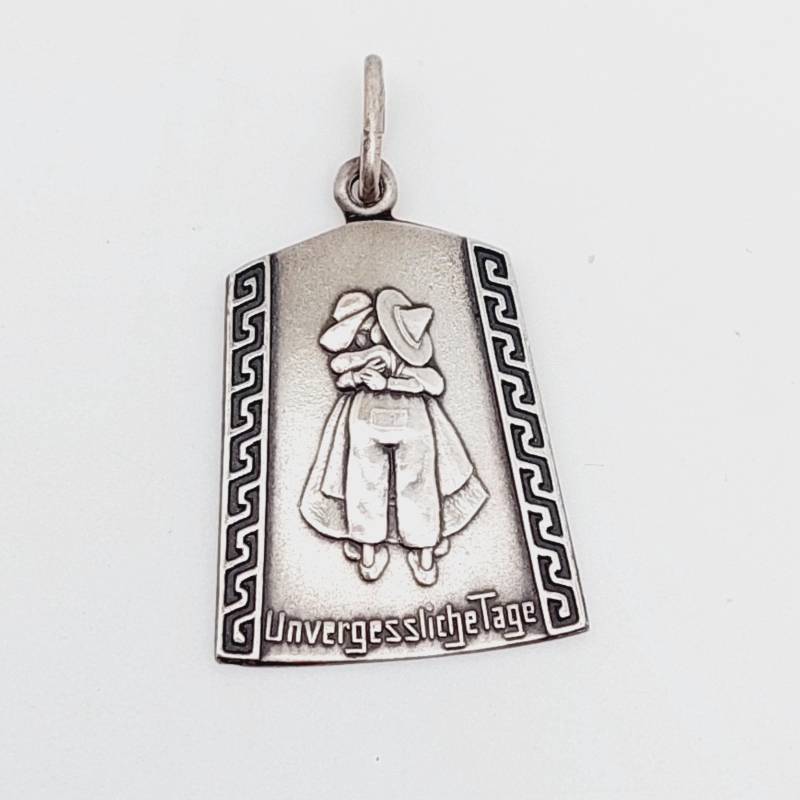 Antiker Jugendstil Anhänger Junge Mit Mädchen 800Er Silber Charm Bettelarmband von SchmuckparadiesShop