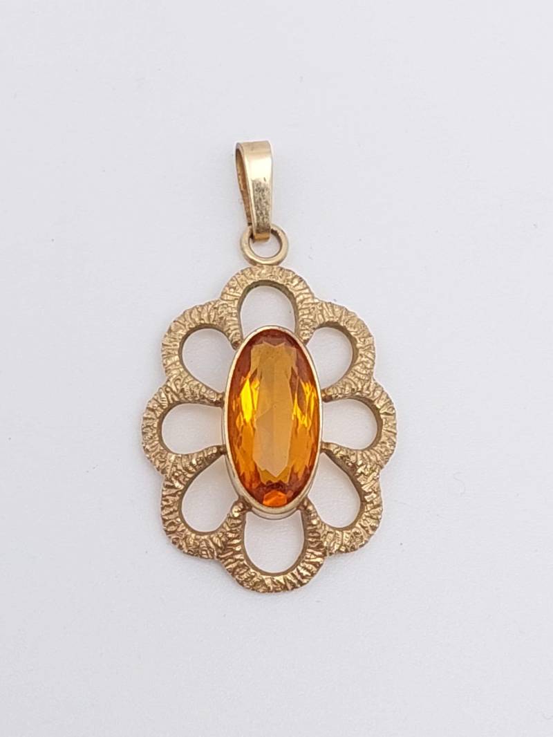 Antiker Jugendstil Double Anhänger Gelber Stein Andreas Daub von SchmuckparadiesShop