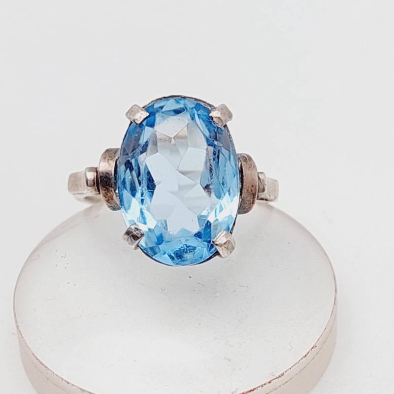 Antiker Jugendstil Silber Ring Mit Blauen Stein Aquamarin Farbend Silberring Gr 11 51 Antiker Jugendstil Silber Ring Mit Blauen Stein Aquamarin Farbend Silberring Gr 11 51 von SchmuckparadiesShop