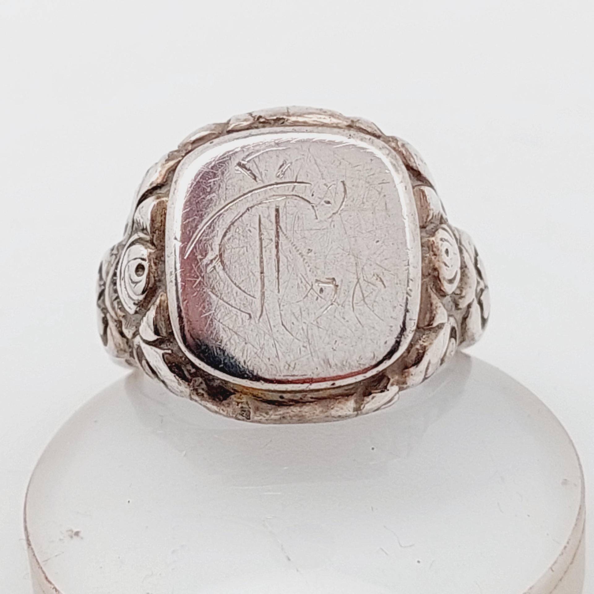 Antiker Siegelring 800Er Silber Herrenring Initialen Cl Lc Antiker Schmuck Gr. 12 52 von SchmuckparadiesShop