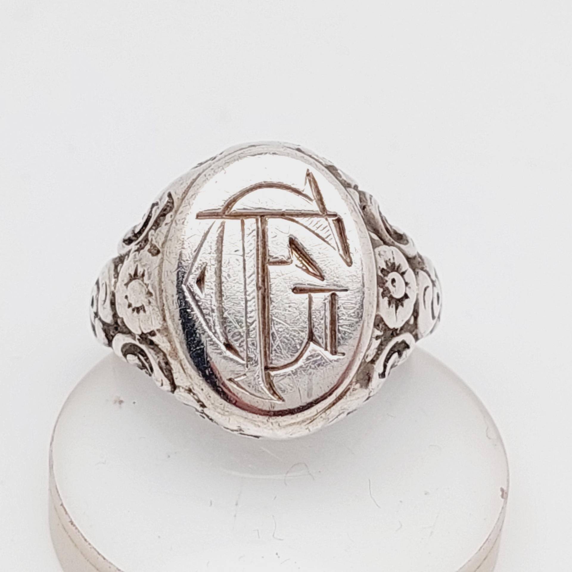 Antiker Siegelring 835Er Silber Herrenring Initialen Fg Gf Antiker Schmuck Gr. 18 Viktorianisch von SchmuckparadiesShop
