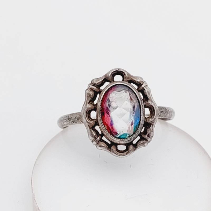 Antiker Silber Ring Jugendstil Mit Rheinkiesel Gr 12 Us 6 von SchmuckparadiesShop