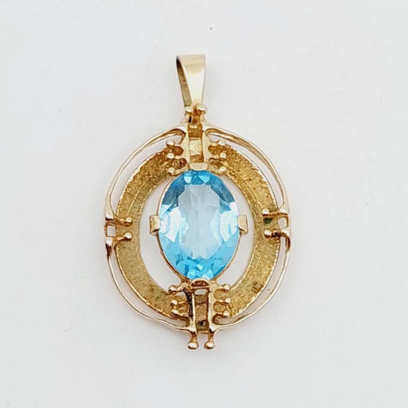 Antiker Vergoldeter Double Anhänger Geschliffener Blauer Stein Theodor Klotz Antiker Vergoldeter Double Anhänger Geschliffener Blauer Stein Theodor Klotz von SchmuckparadiesShop