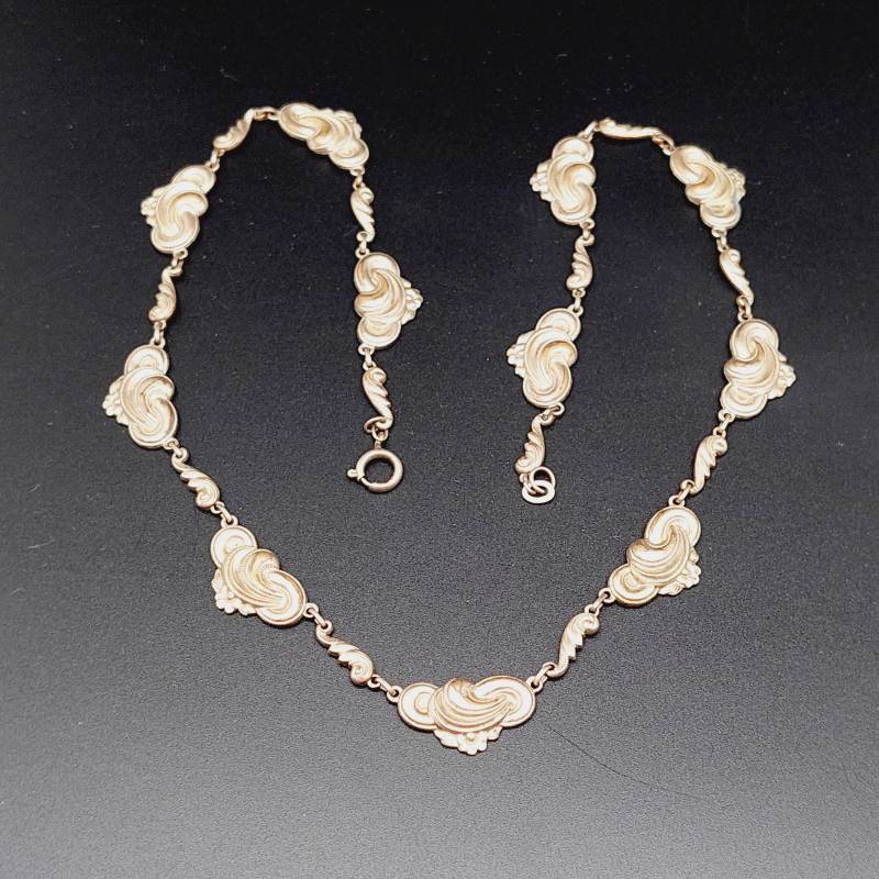 Antikes Double Collier Antiker Modeschmuck Vergoldet Antikes Biedermeier Antikschmuck von SchmuckparadiesShop