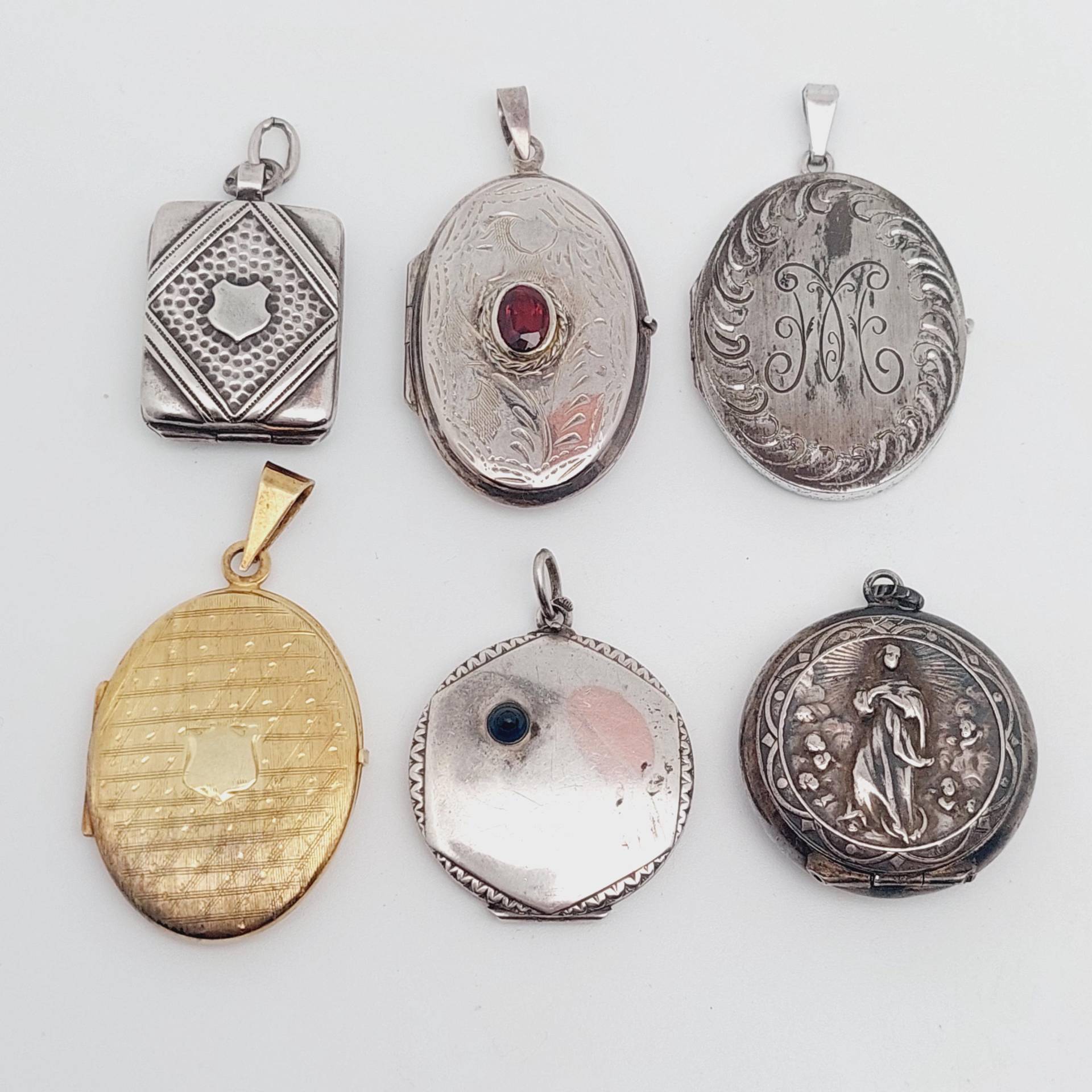 Antikes Medaillon 800Er - Sterling Silber Anhänger Geschenk Verlobungsgeschenk Oval Barock Rokoko Mit Bild von SchmuckparadiesShop