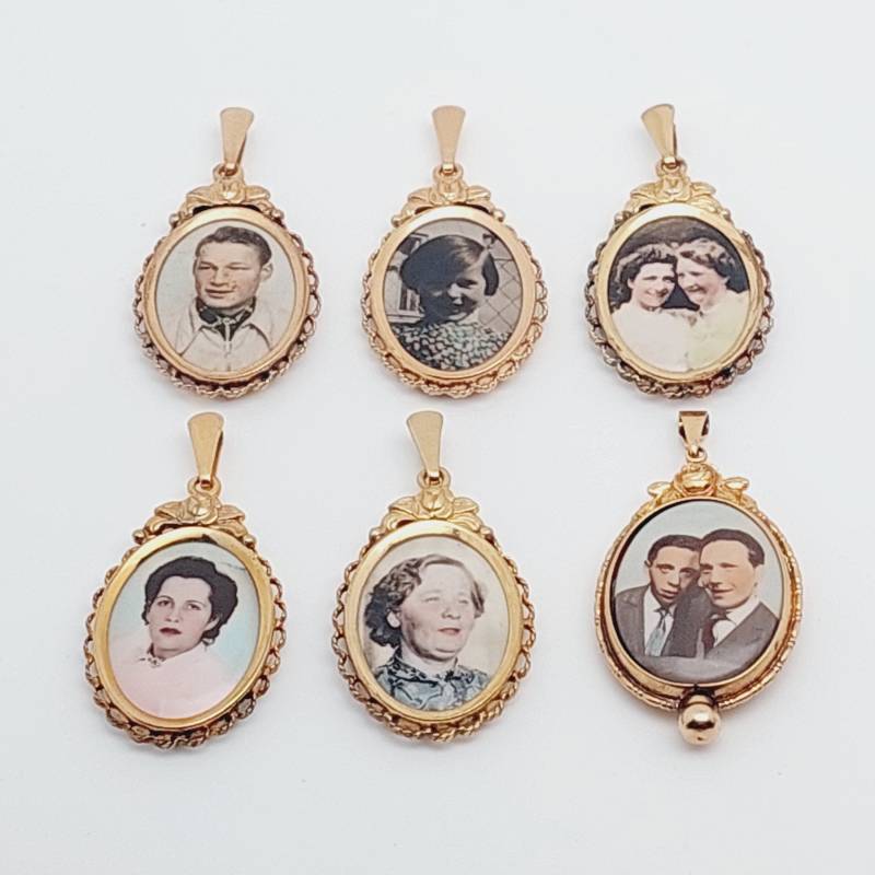 Antikes Medaillon Double Anhänger Geschenk Verlobungsgeschenk Jugendstil Barock Blume Mit Bild von SchmuckparadiesShop