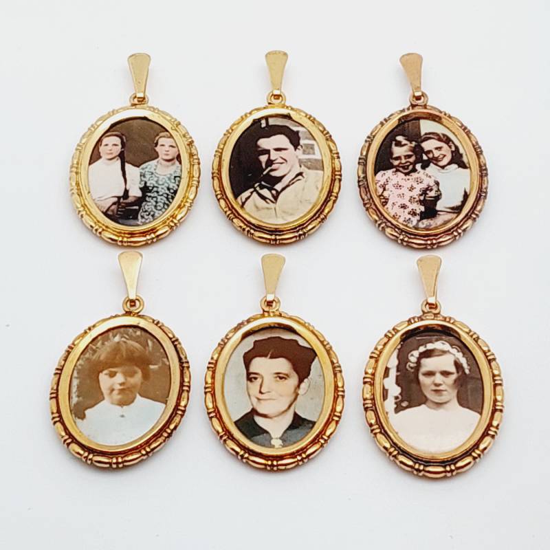Antikes Medaillon Double Anhänger Geschenk Verlobungsgeschenk Jugendstil Barock Blume Mit Bild von SchmuckparadiesShop