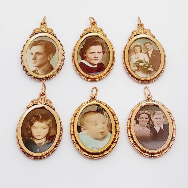 Antikes Medaillon Double Anhänger Geschenk Verlobungsgeschenk Jugendstil Barock Blume Mit Bild von SchmuckparadiesShop