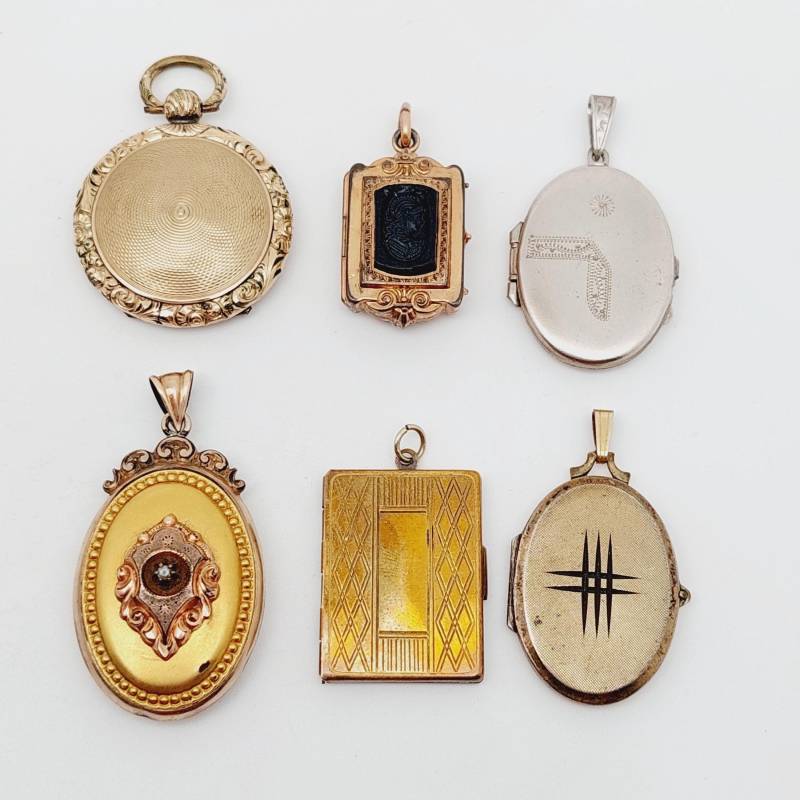 Antikes Medaillon Double Anhänger Geschenk Verlobungsgeschenk Jugendstil Barock Blume Mit Bild von SchmuckparadiesShop