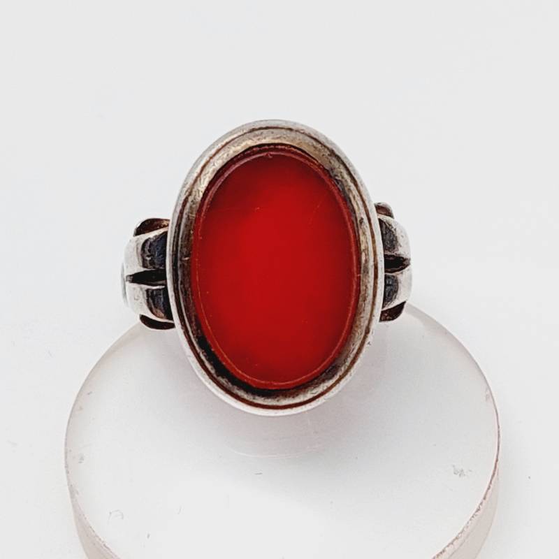 Art Deco 835Er Silber Herren Siegelring Karneol Ring Silver Signet Gr 13 53 von SchmuckparadiesShop