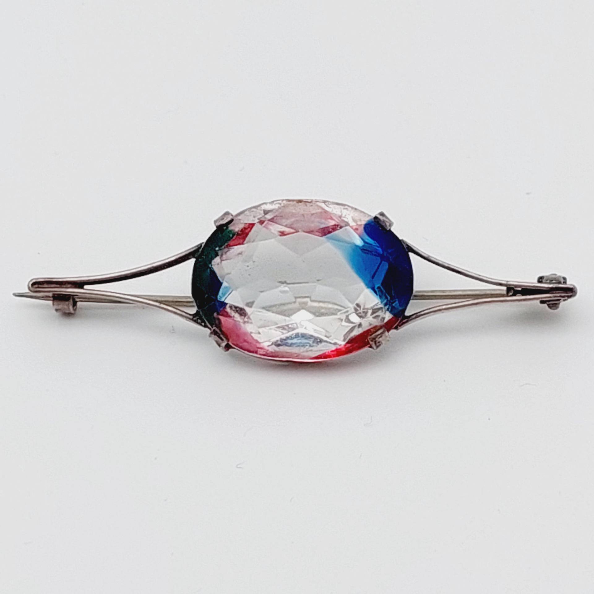 Art Deco Antike Stabbrosche Rheinkiesel Brosche von SchmuckparadiesShop