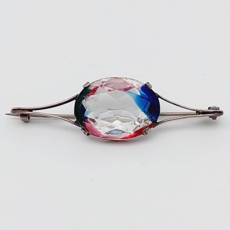 Art Deco Antike Stabbrosche Rheinkiesel Brosche von SchmuckparadiesShop