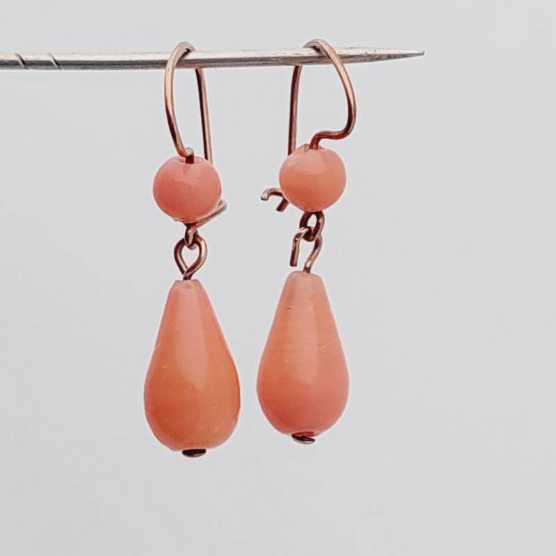 Biedermeier Double Ohrringe Ohrhänger Hängeohrringe Mit Korallen von SchmuckparadiesShop