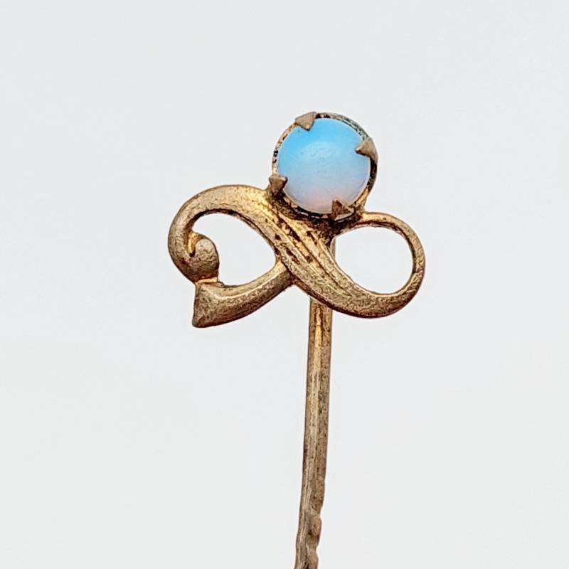 Biedermeier Krawattennadel Goldfarbe Tombak Anstecknadel Reversnadel Nadel Mit Opal Antik Brosche von SchmuckparadiesShop