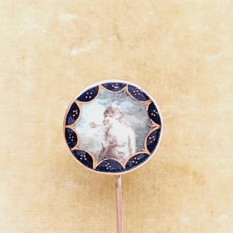 Biedermeier Krawattennadel Handbemalt Anstecknadel Reversnadel Nadel Mit Frau Antik Biedermeier Krawattennadel Handbemalt Anstecknadel Reversnadel Nadel Mit Frau Antik von SchmuckparadiesShop