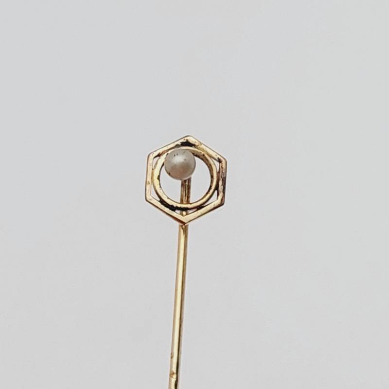 Biedermeier Krawattennadel Perle Ameriken Double Anstecknadel Reversnadel Nadel von SchmuckparadiesShop