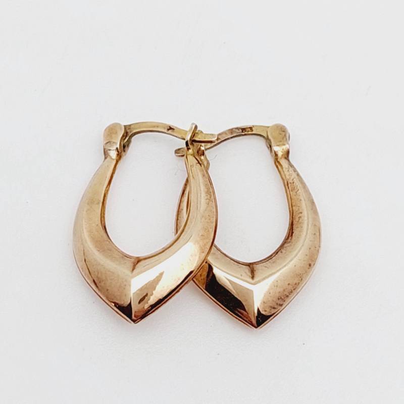 Creolen Eckig 333 Gold Gelbgold Ohrringe Lang 20 Mm Vintage von SchmuckparadiesShop