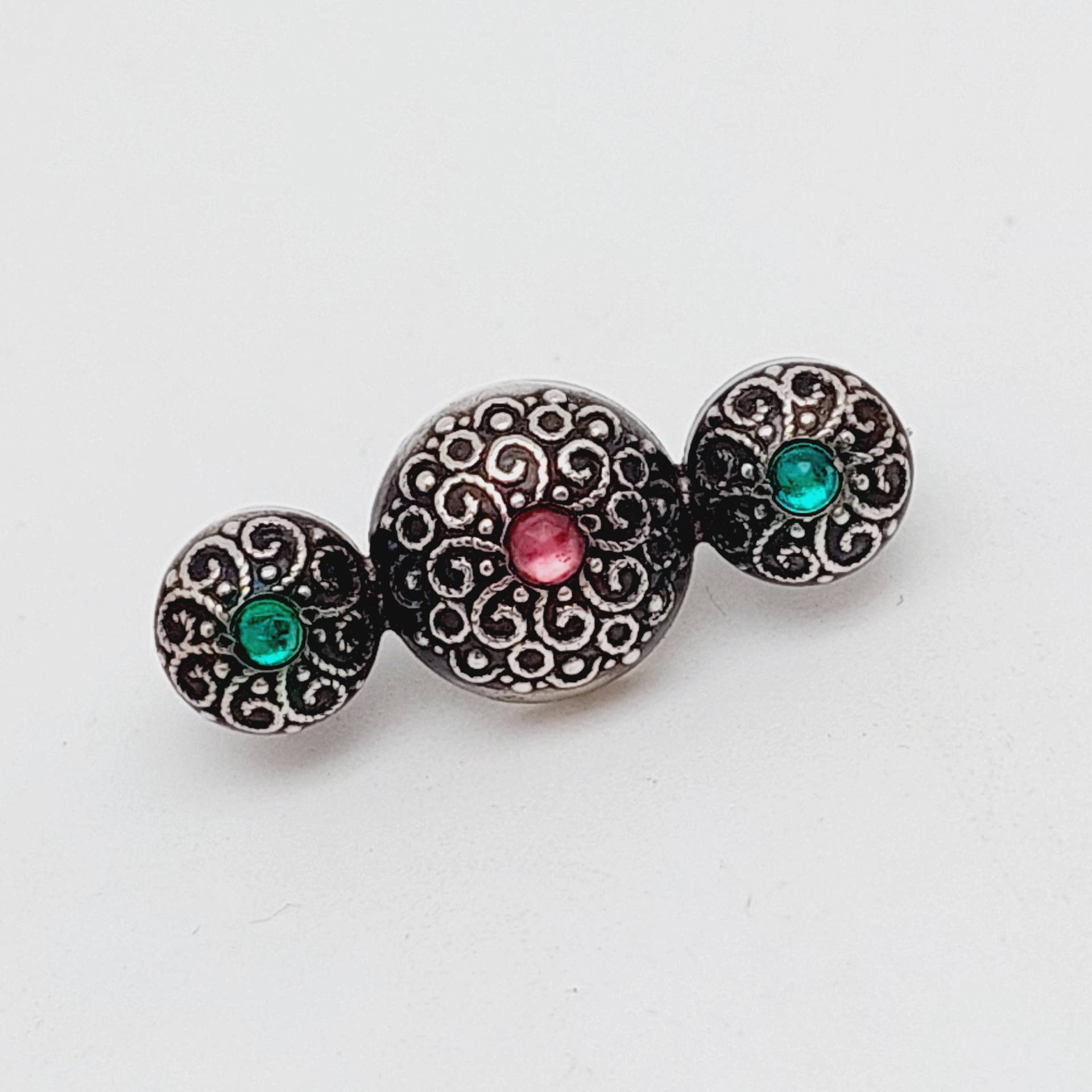 Florale Silber Brosche Trachtenschmuck Jugendstil 800Er von SchmuckparadiesShop