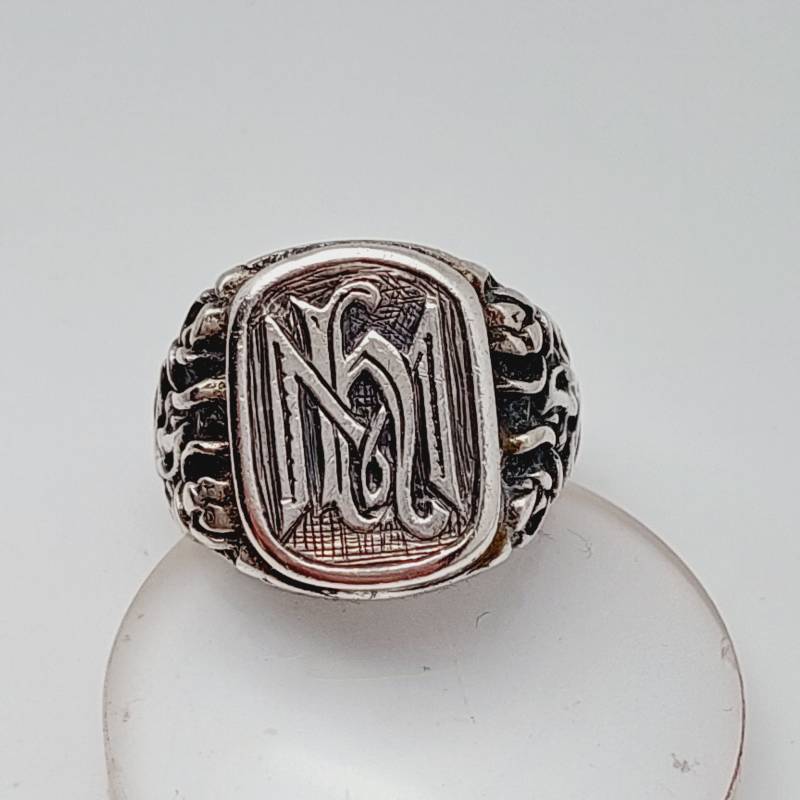 Gr 11 51 Antiker Herren Siegelring Initialen Hm Mh 835 Silber Jugendstil Ring von SchmuckparadiesShop