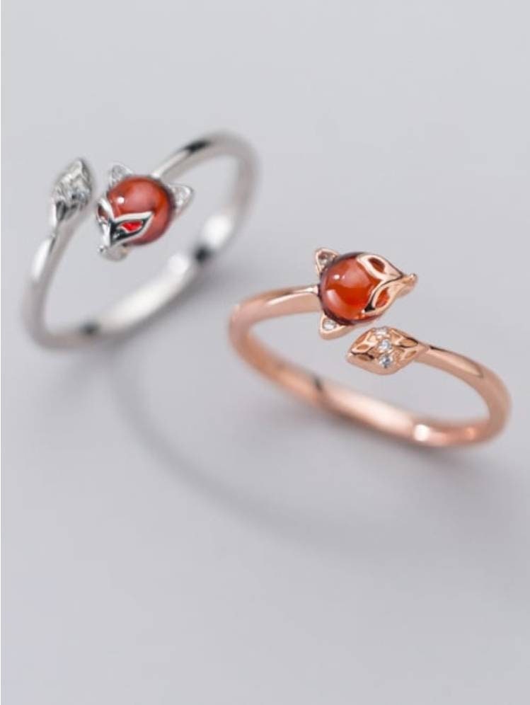 Gr 13 Fuchs Ring Silber Mit Zirconia Offener 925Er Silberring #tl024 von SchmuckparadiesShop