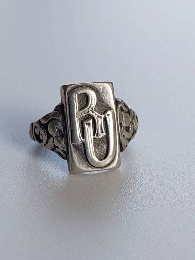 Gr 14 54 Antiker Herren Siegelring 800Er Silber Monogramm Ru Ur Jugendstil Ring von SchmuckparadiesShop