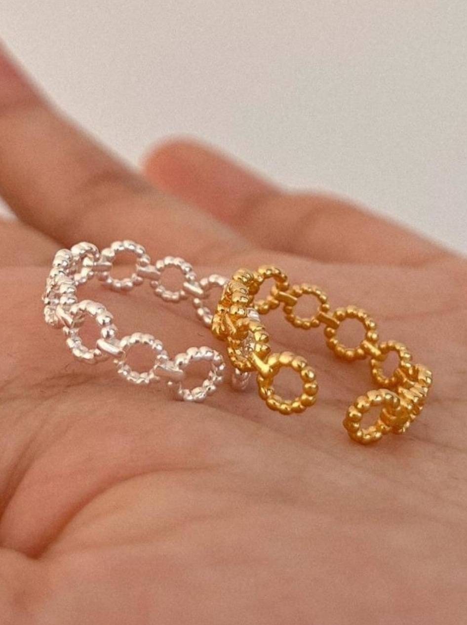 Gr 14 Moderner Ring Offener 925Er Silberring #tl037 von SchmuckparadiesShop