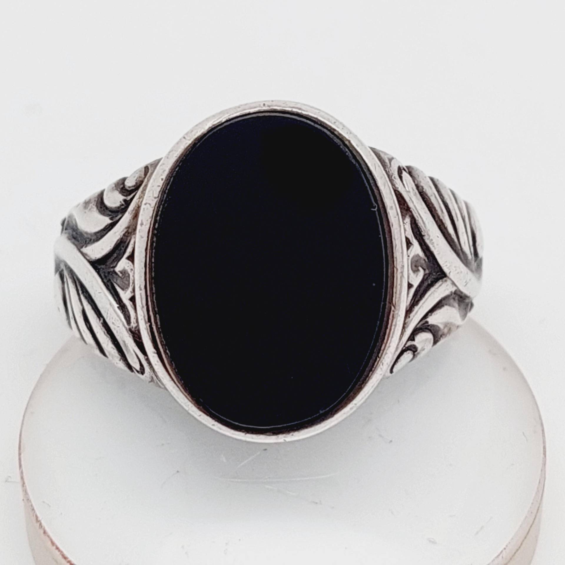 Gr 22 Antiker Herren Siegelring Antiker Herrenring 835Er Silber Onyx Stein Gr. 62 Ø 20mm von SchmuckparadiesShop