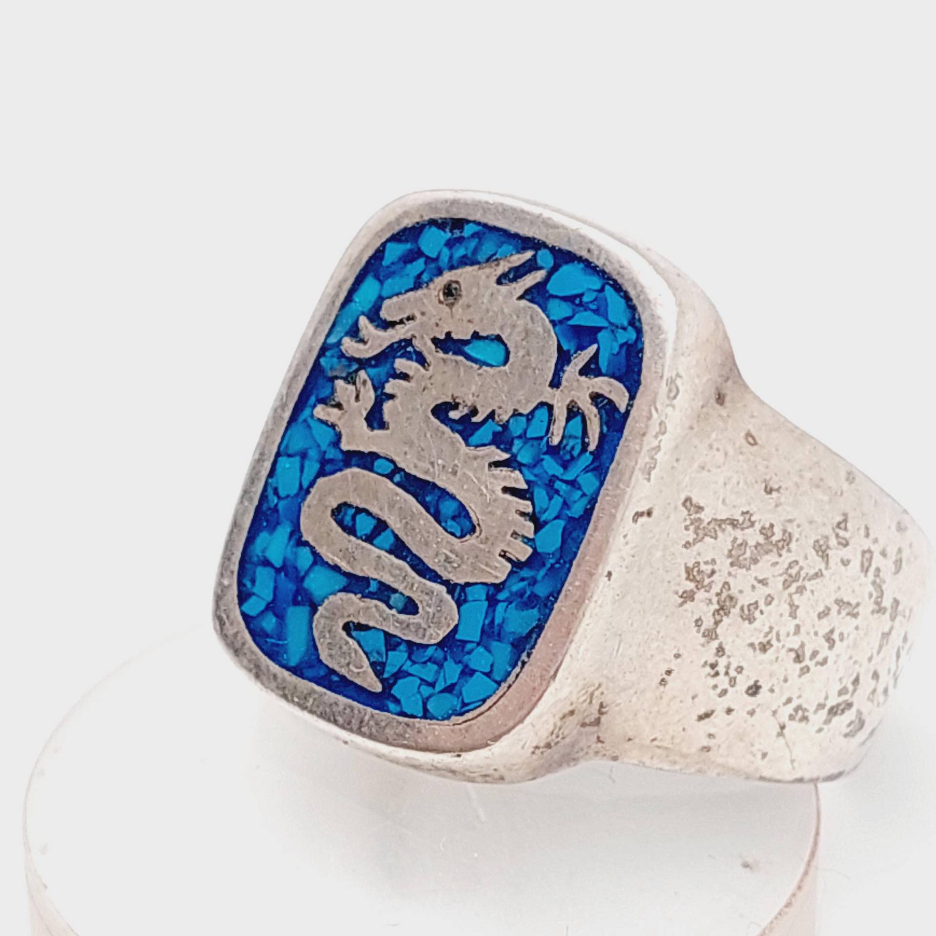 Gr 24 Drachen Silber Ring Siegelring Herrenring Eu 10 3/4 von SchmuckparadiesShop