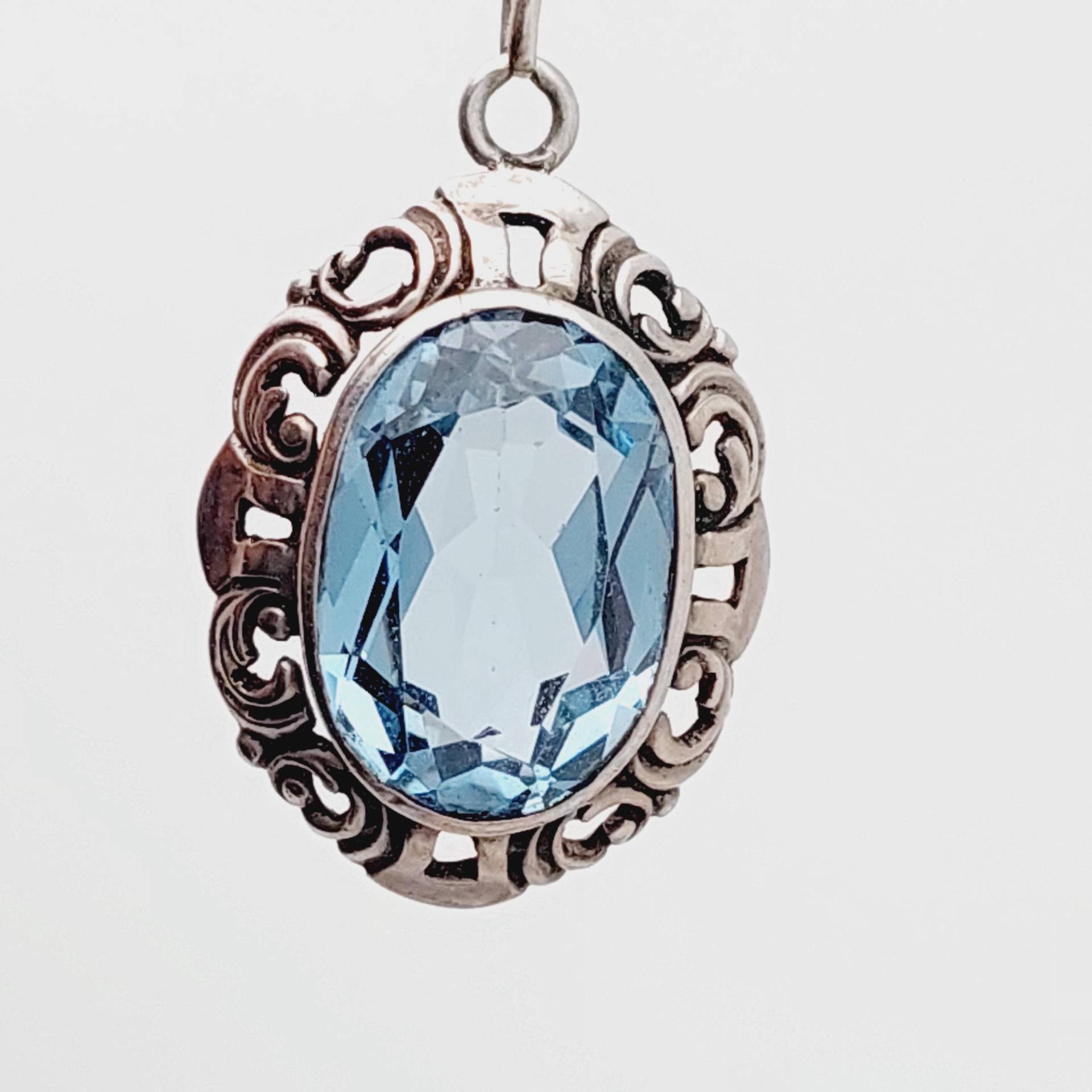 Groß Jugendstil Silberanhänger Silber Anhänger Blauer Geschliffener Stein Groß Jugendstil Silberanhänger Silber Anhänger Blauer Geschliffener Stein von SchmuckparadiesShop