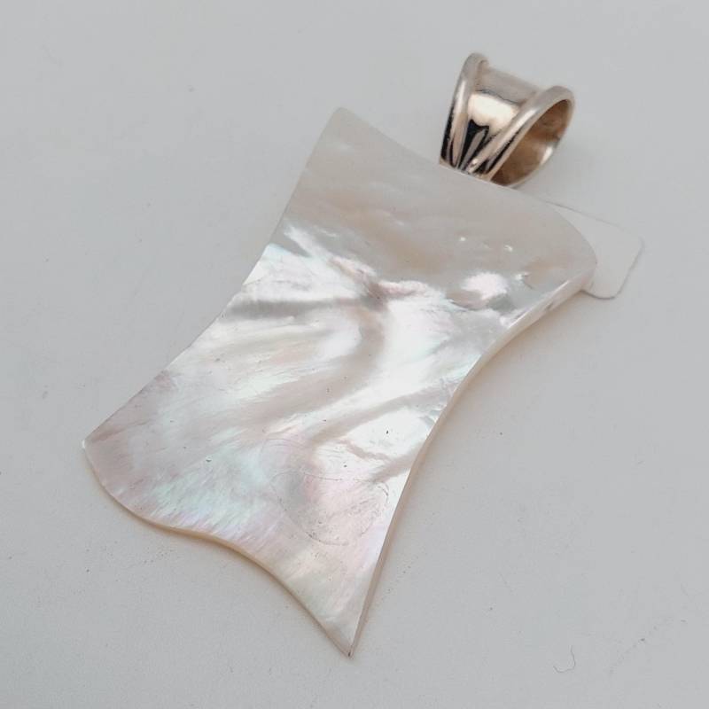 Großer Sehr Schöner 925Er Silber Anhänger Modern Mit Perlmutt von SchmuckparadiesShop