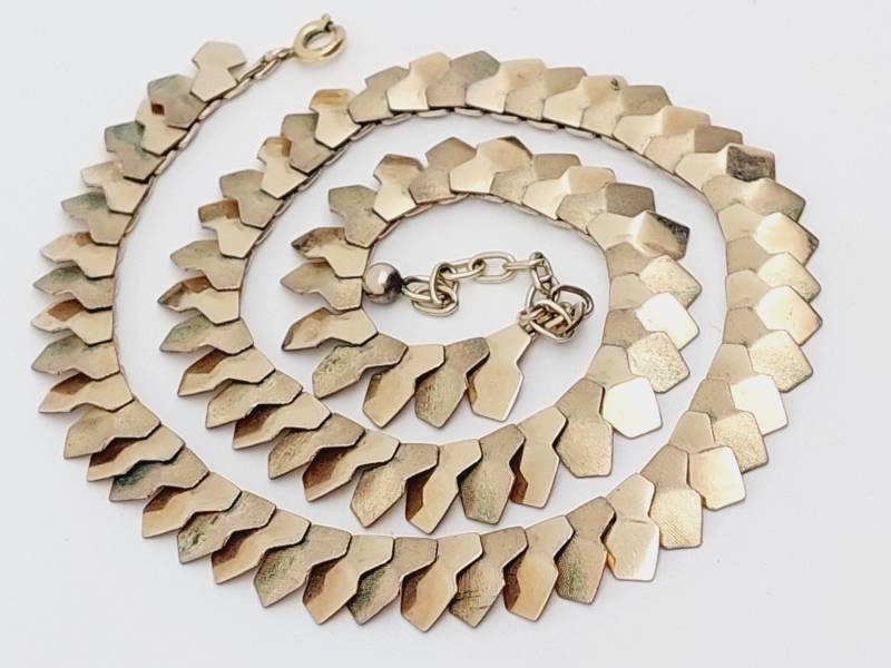 Jugendstil Am Amerik Double Collier Antike Kette Vergoldet Antikes Antikschmuck von SchmuckparadiesShop