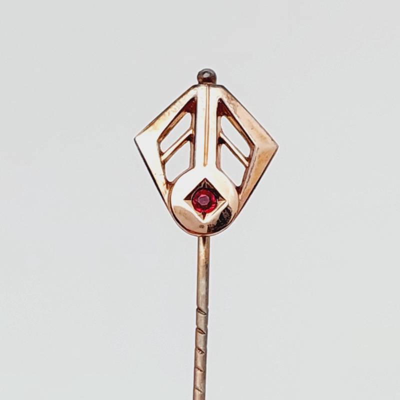 Jugendstil Krawattennadel Goldfarbe Tombak Anstecknadel Reversnadel Nadel Mit Granat Antik Jugendstil Krawattennadel Goldfarbe Tombak Anstecknadel Reversnadel Nadel Mit Granat Antik von SchmuckparadiesShop