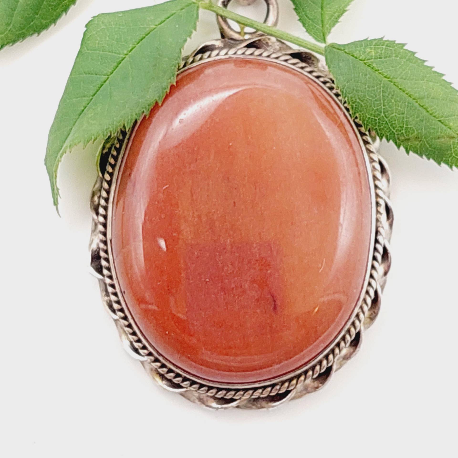 Karneol Anhänger 925 Sterling Silber Banded Edelstein Halskette Handmade Schmuck Geschenk Für Sie von SchmuckparadiesShop