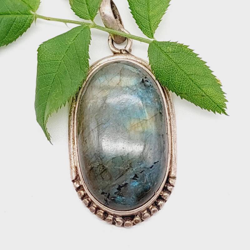 Labradorit Anhänger 925 Sterling Silber Banded Edelstein Halskette Handmade Schmuck Geschenk Für Sie von SchmuckparadiesShop
