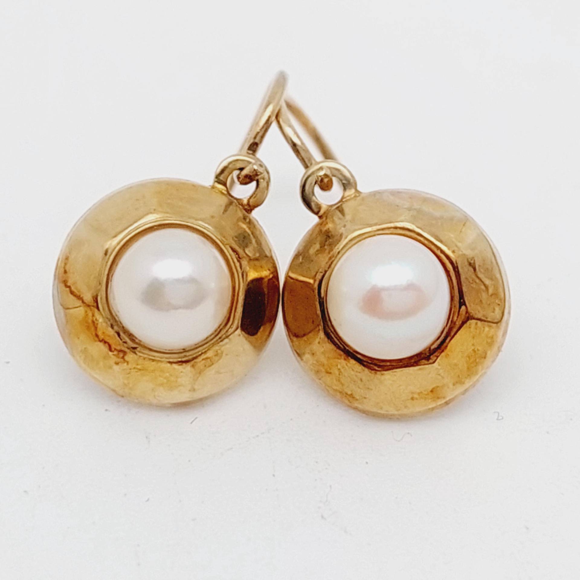 Moderne 333 Gelbgold Gelbgold Ohrringe Ohrhänger Hängeohrringe Mit Perle von SchmuckparadiesShop