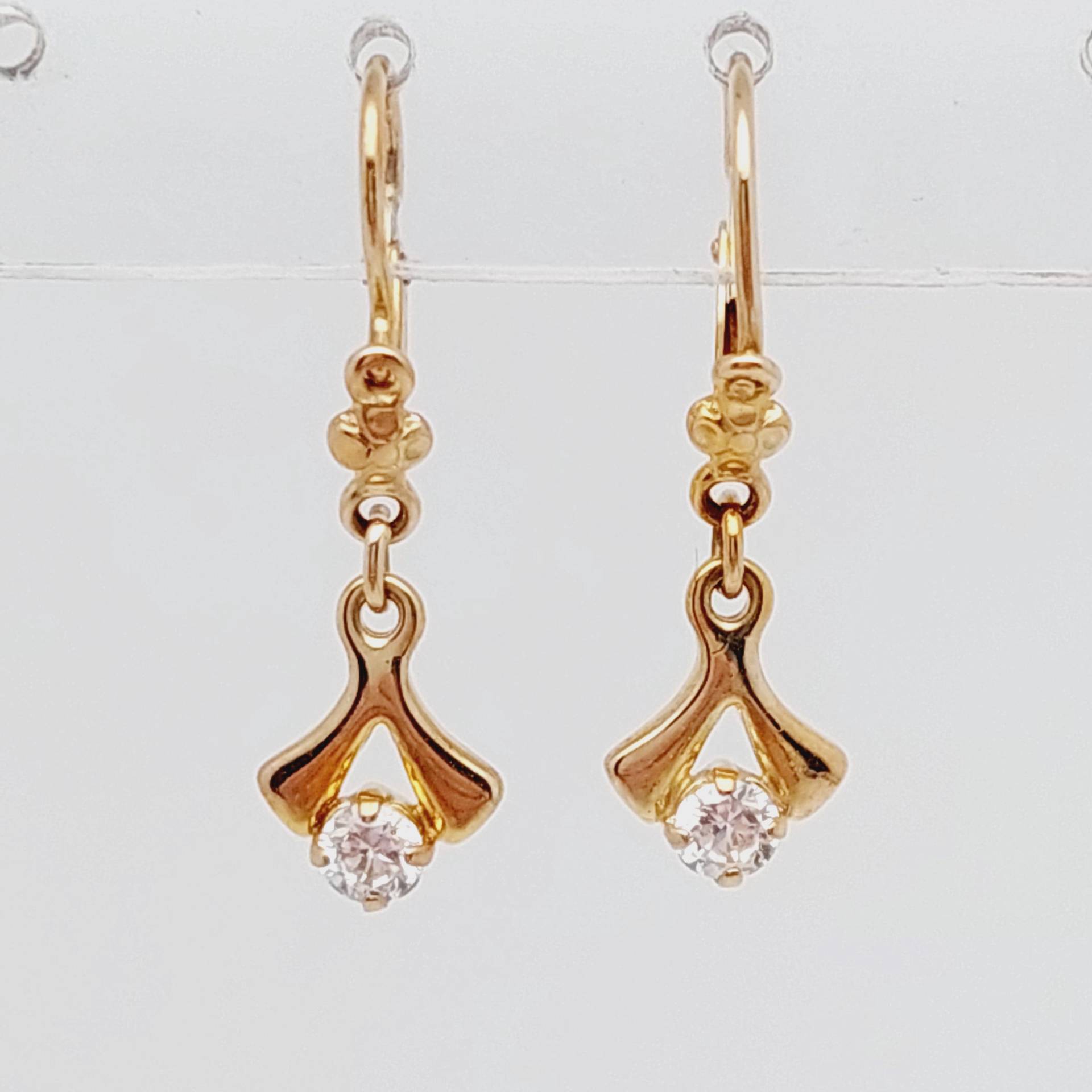 Moderne 333 Gelbgold Ohrringe Ohrhänger Hängeohrringe Mit Zirkonia von SchmuckparadiesShop