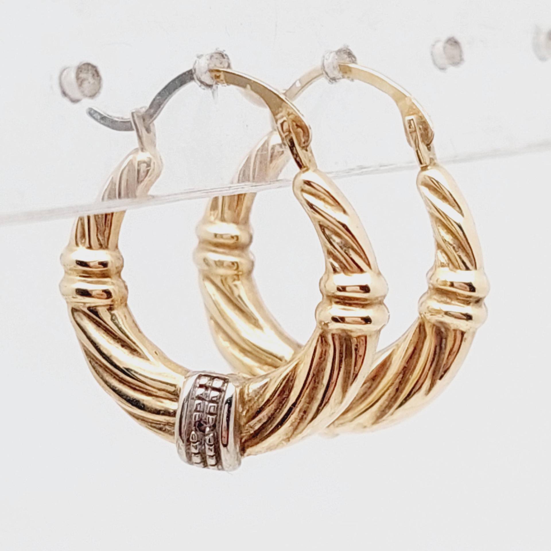 Moderne 375 Gold Creolen Gedreht Ohrringe 9 K Schmuck Für Sie von SchmuckparadiesShop