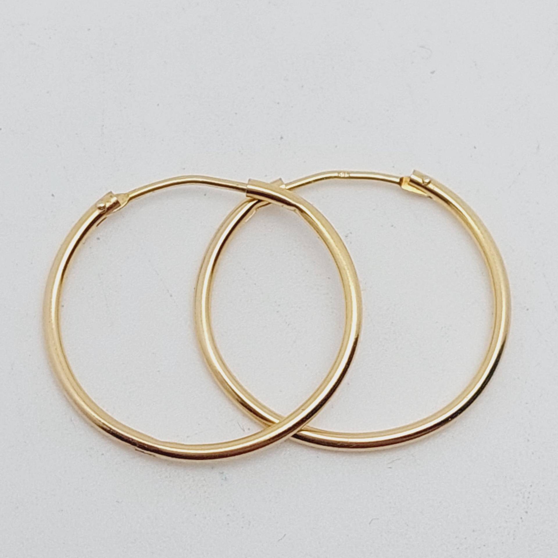 Moderne 585Er Gold Creolen 1, 2 cm Ohrringe Echt Schmuck Schlicht Glänzend Hoop Geschenk Für Sie von SchmuckparadiesShop