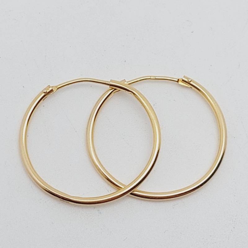 Moderne 585Er Gold Creolen 1, 2 cm Ohrringe Echt Schmuck Schlicht Glänzend Hoop Geschenk Für Sie von SchmuckparadiesShop