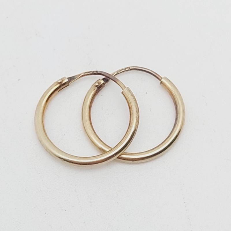 Moderne 585Er Gold Creolen Ohrringe Schlichte Durchmesser von SchmuckparadiesShop