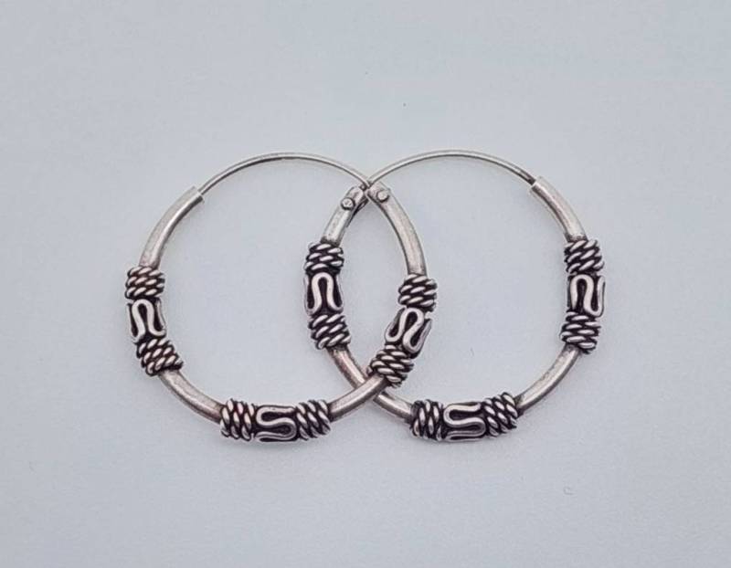 Moderne 925Er Silber Creolen Ohrringe Bali 2, 3 cm #ct11 von SchmuckparadiesShop