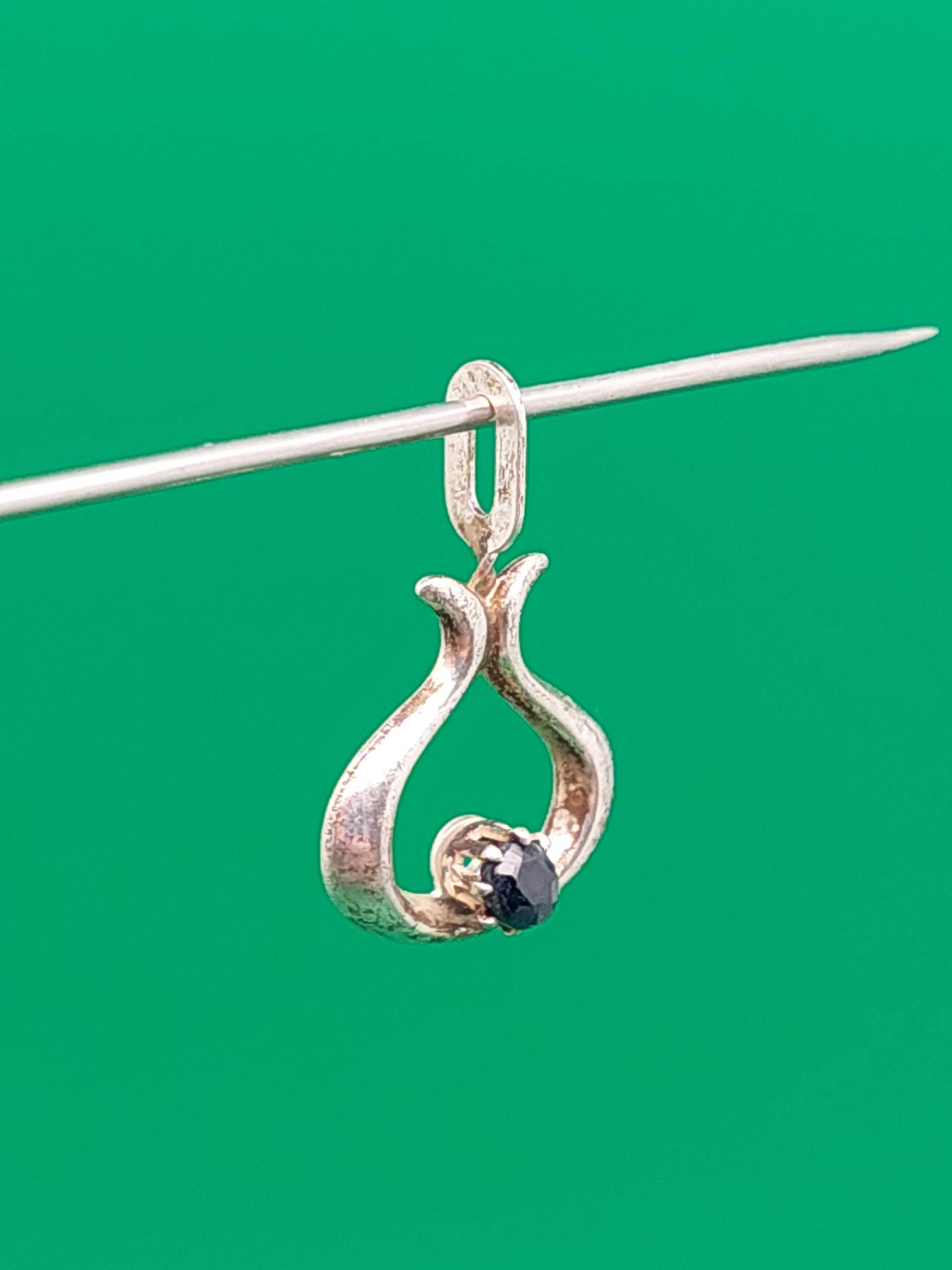 Moderner 925 Silber Anhänger Mit Blauen Strasssteinen Schmuck von SchmuckparadiesShop
