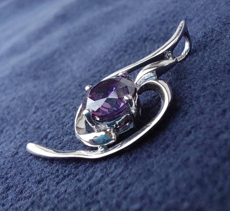 Moderner 925 Silber Anhänger Mit Farb Zirkonia 2, 7 cm Modernes Design von SchmuckparadiesShop