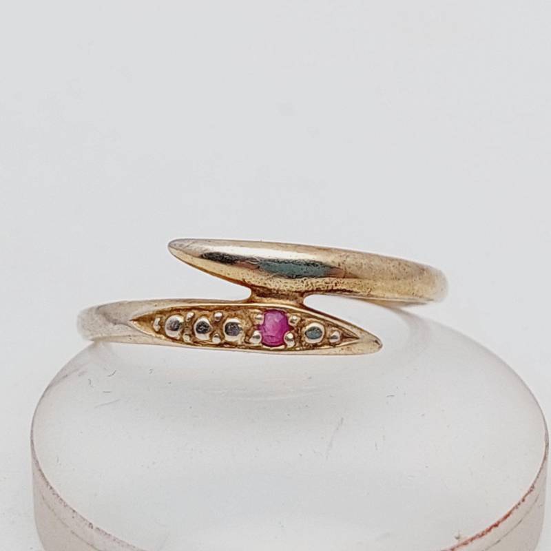 Retro 925Er Silber Ring Granat Stein Schlange Jugendstil Stil Gr 20 Us 9 1/4 von SchmuckparadiesShop