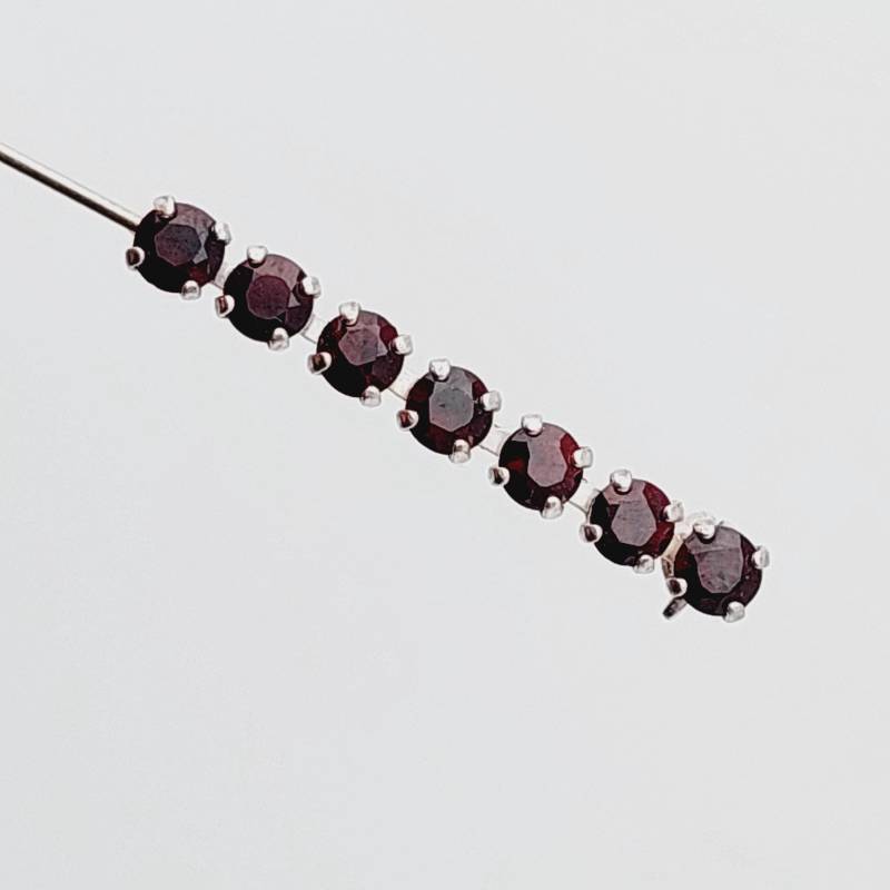 Schöne Antike 835Er Silber Stabbrosche Roter Granat Stein Brosche von SchmuckparadiesShop